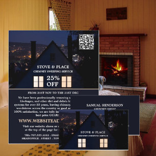 House in Night Portrait, Chimney Sweeping Service Flyer