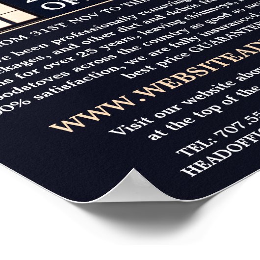 House in Night Portrait, Chimney Sweeping Service Poster (Hoek)