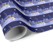 House in Winter Wrapping Paper Cadeaupapier (Rol Hoek)