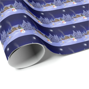 House in Winter Wrapping Paper Cadeaupapier