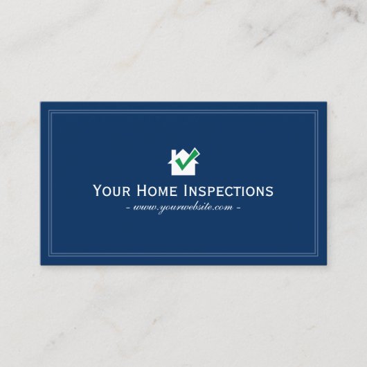 House Inspection Plain Navy Blue Visitekaartje (Voorkant)