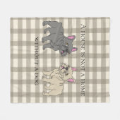 House is not a home without a dog fleece deken (Voorkant (Horizontaal))