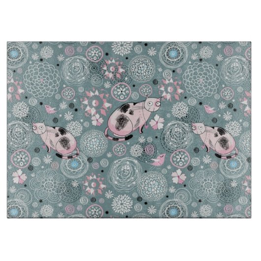 House Kat Pattern Snijplank (Voorkant)