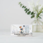 House Keeper Lady | Moderne woonkamer Visitekaartje (Staand voorkant)