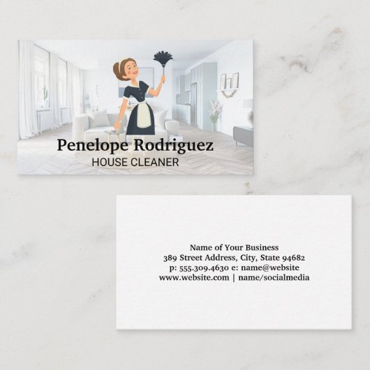 House Keeper Lady | Moderne woonkamer Visitekaartje (Voorkant / Achterkant)