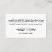 House Keeper Schoonmaak met een glimlach Visitekaartje (Achterkant)