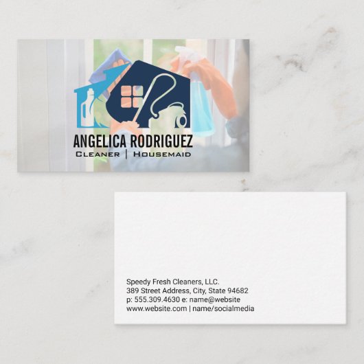 House Keeping Clean | Maid Window Washing Visitekaartje (Voorkant / Achterkant)