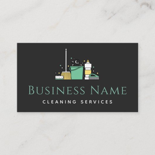 House Keeping Cleaning Services Social Media Maid Visitekaartje (Voorkant)