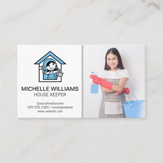 House Keeping Logo | Houder van het Huis Visitekaartje (Voorkant)