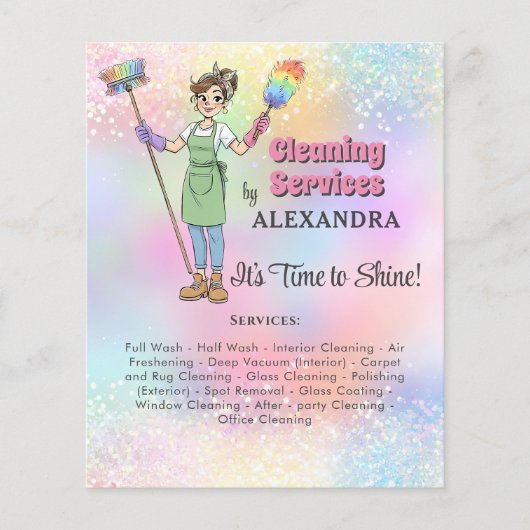 House Keeping Maid Cleaning Service Glitter Flyer (Voorkant)