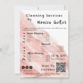House Keeping Maid Prijs Roos Gold Blush QR Code Kaart (Voorkant)