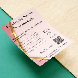 House Keeping Maid Prijs Roos Gold Blush QR Code Kaart