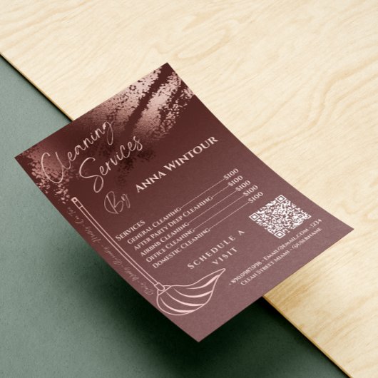 House Keeping Maid Prijs Roos Gold Blush QR Code Kaart