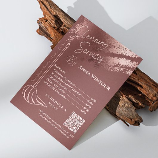 House Keeping Maid Prijs Roos Gold Blush QR Code Kaart