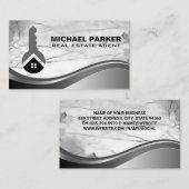 House Key Logo | Visitekaartje van marmer Stone (Voorkant / Achterkant)