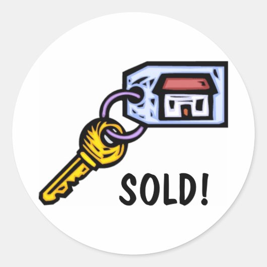 House Key Ronde Sticker (Voorkant)