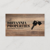 House Keys Logo | Houten achtergrond Visitekaartje (Voorkant)