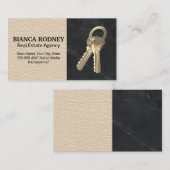 House Keys | Marmer | Leder Visitekaartje (Voorkant / Achterkant)