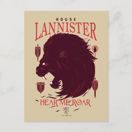 House Lannister - Hear me Roar Briefkaart (Voorkant)