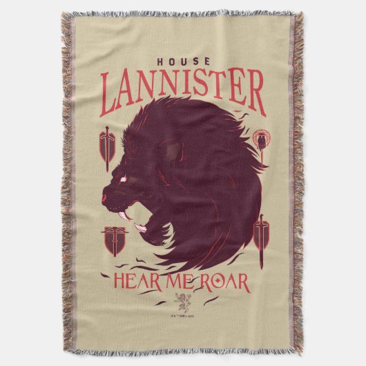 House Lannister - Hear me Roar Deken (Voorkant Verticaal)