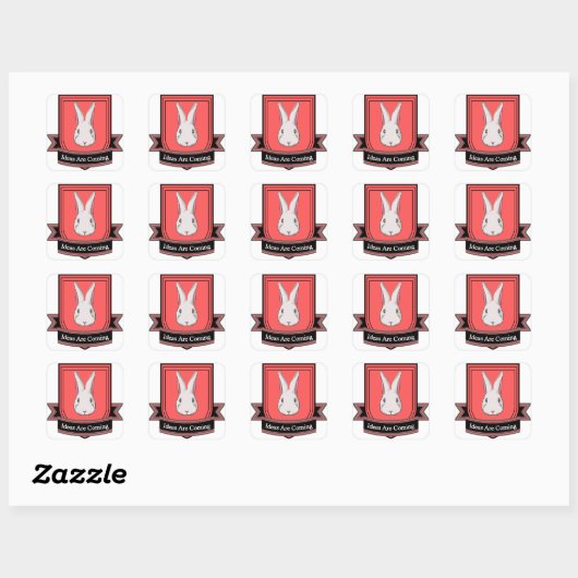 House Lapin Vierkante Sticker (Vel)