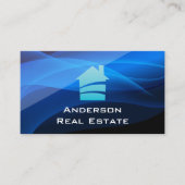 House Logo | Abstracte blauwe achtergrond Visitekaartje (Voorkant)