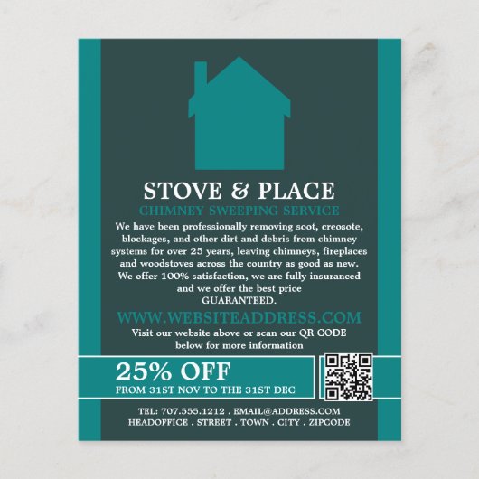 House Logo, Chimney Sweeping Service Flyer (Voorkant)
