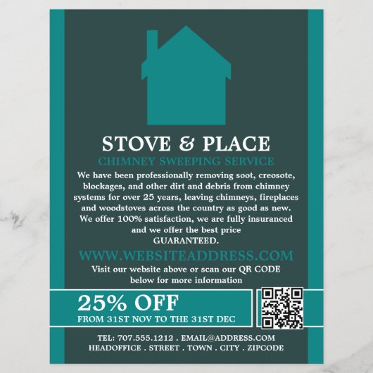 House Logo, Chimney Sweeping Service Flyer (Voorkant)