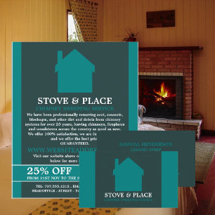 House Logo, Chimney Sweeping Service Flyer