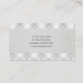 House Logo | Gepolisterd wit leder Visitekaartje (Achterkant)