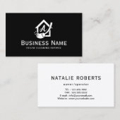 House Logo Home Cleaning Maid Service Plain Black Visitekaartje (Voorkant / Achterkant)