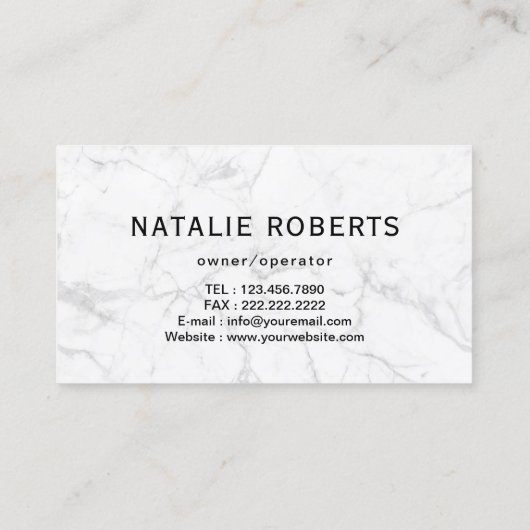 House Logo Home Cleaning Service Trendy Marble Visitekaartje (Achterkant)