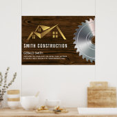 House Logo | Hout en zaag Poster (Keuken)