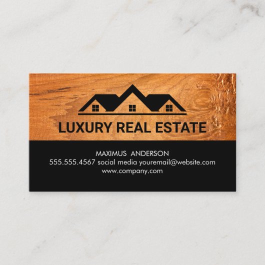 House Logo | Hout Visitekaartje (Voorkant)