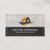 House Logo | Lederen textuur met titratie Visitekaartje (Voorkant)