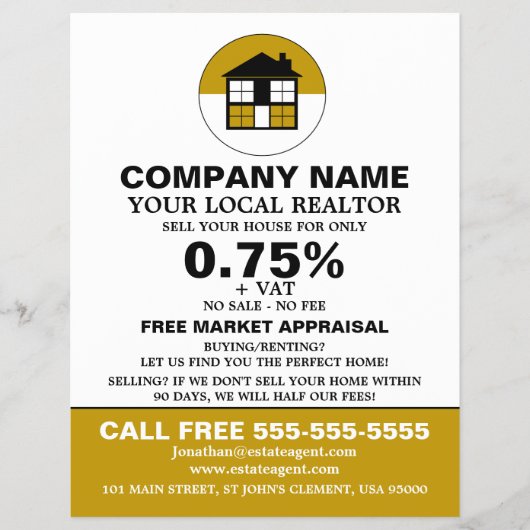 House Logo, Realtor, Estate Agent Adverteren Flyer (Voorkant)