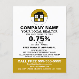 House Logo, Realtor, Estate Agent Adverteren Flyer
