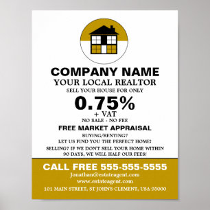 House Logo, Realtor, Estate Agent Adverteren Poster