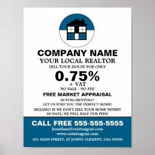 House Logo, Realtor, Estate Agent Adverteren Poster