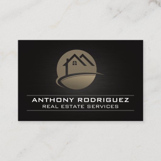 House Logos | Zwarte achtergrond Visitekaartje (Voorkant)