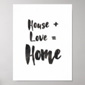 House + Love = Home Art Print (Voorkant)