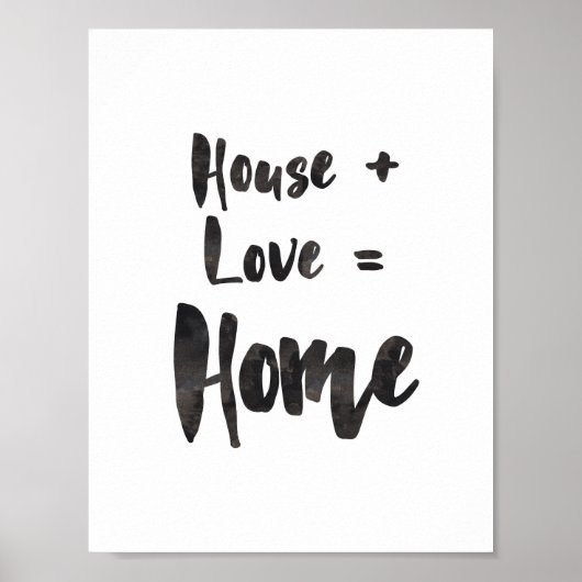 House + Love = Home Art Print (Voorkant)