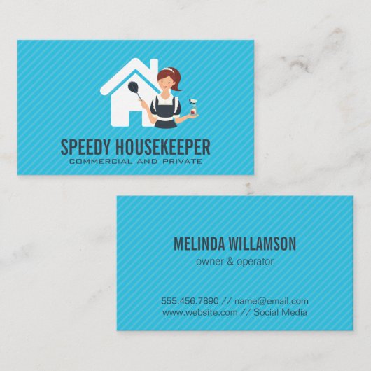 House Maid Dusting en Schoonmaak Visitekaartje (Voorkant / Achterkant)