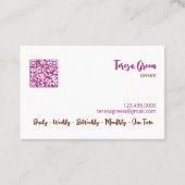 House Maid Floral QR Visitekaartje (Achterkant)