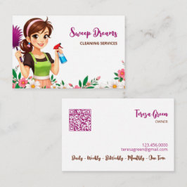 House Maid Floral QR Visitekaartje