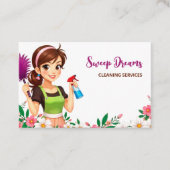 House Maid Floral QR Visitekaartje (Voorkant)