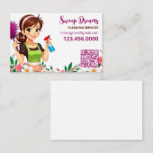 House Maid Floral QR Visitekaartje (Voorkant / Achterkant)