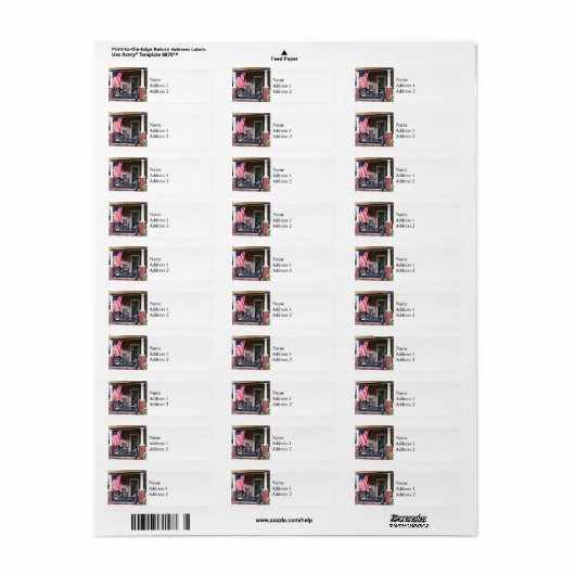 House met Betsy Ross Flag Etiket (Full Sheet)