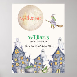 House Moon Witch Baby shower Welkomstbord Poster