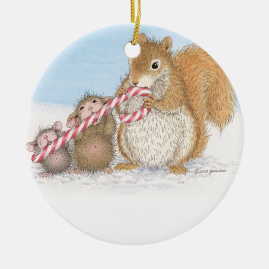 House-Mouse Design® - kerstversiering Keramisch Ornament (Voorkant)